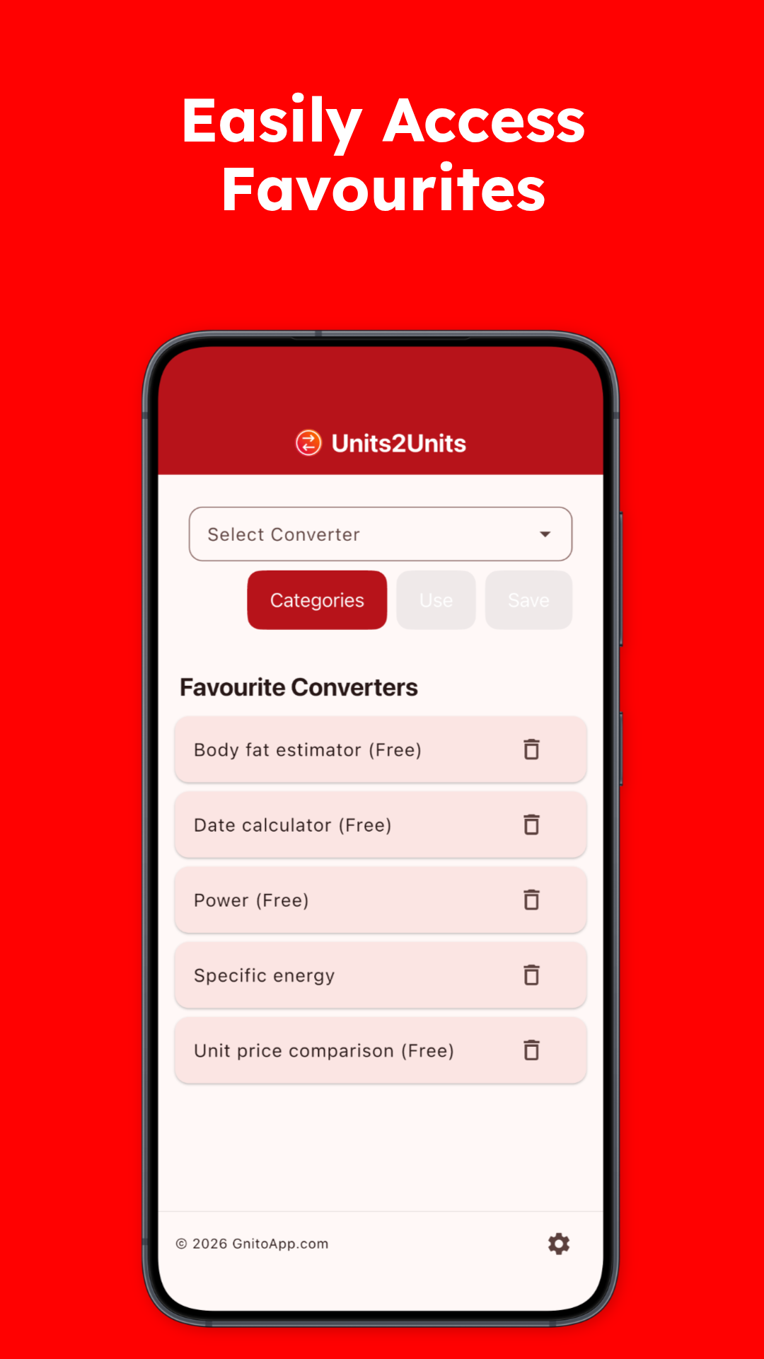 Converter Category Selection